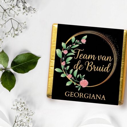 Gepersonaliseerde mini-chocolade met boodschap - Floral