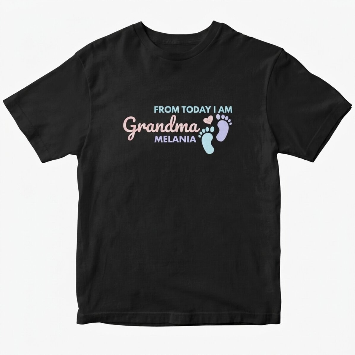 Katoenen T-shirt met gepersonaliseerde tekst - Vanaf vandaag ben ik oma