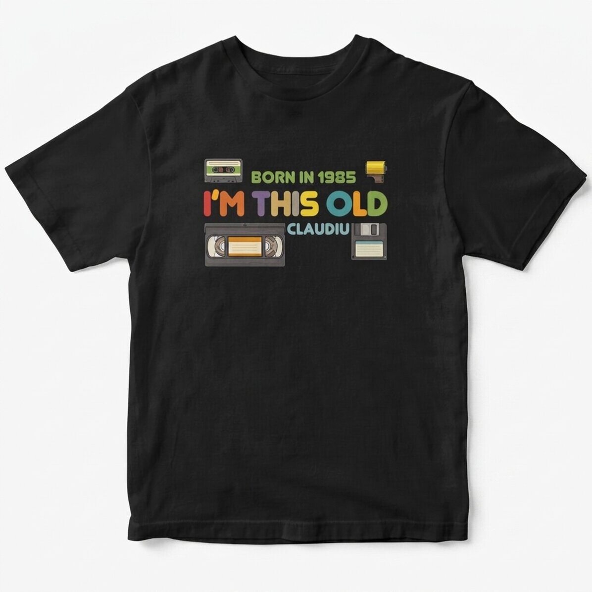 Katoenen T-shirt met gepersonaliseerde tekst - I
