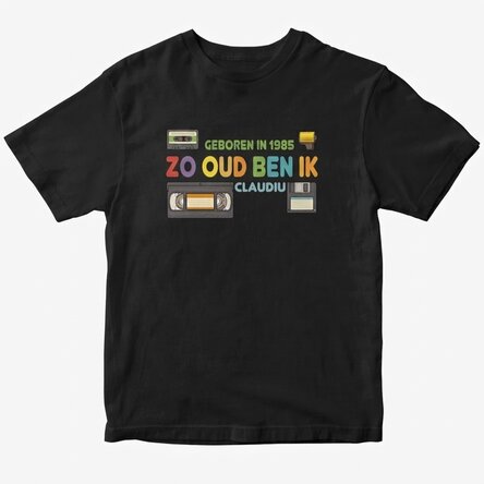 Katoenen T-shirt met gepersonaliseerde tekst - I'm this old
