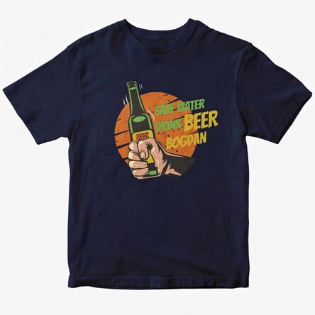 Katoenen T-shirt met gepersonaliseerde tekst - Save water, drink beer