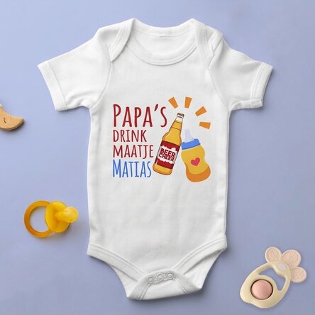 Gepersonaliseerde babybody met tekst - Drinking buddy
