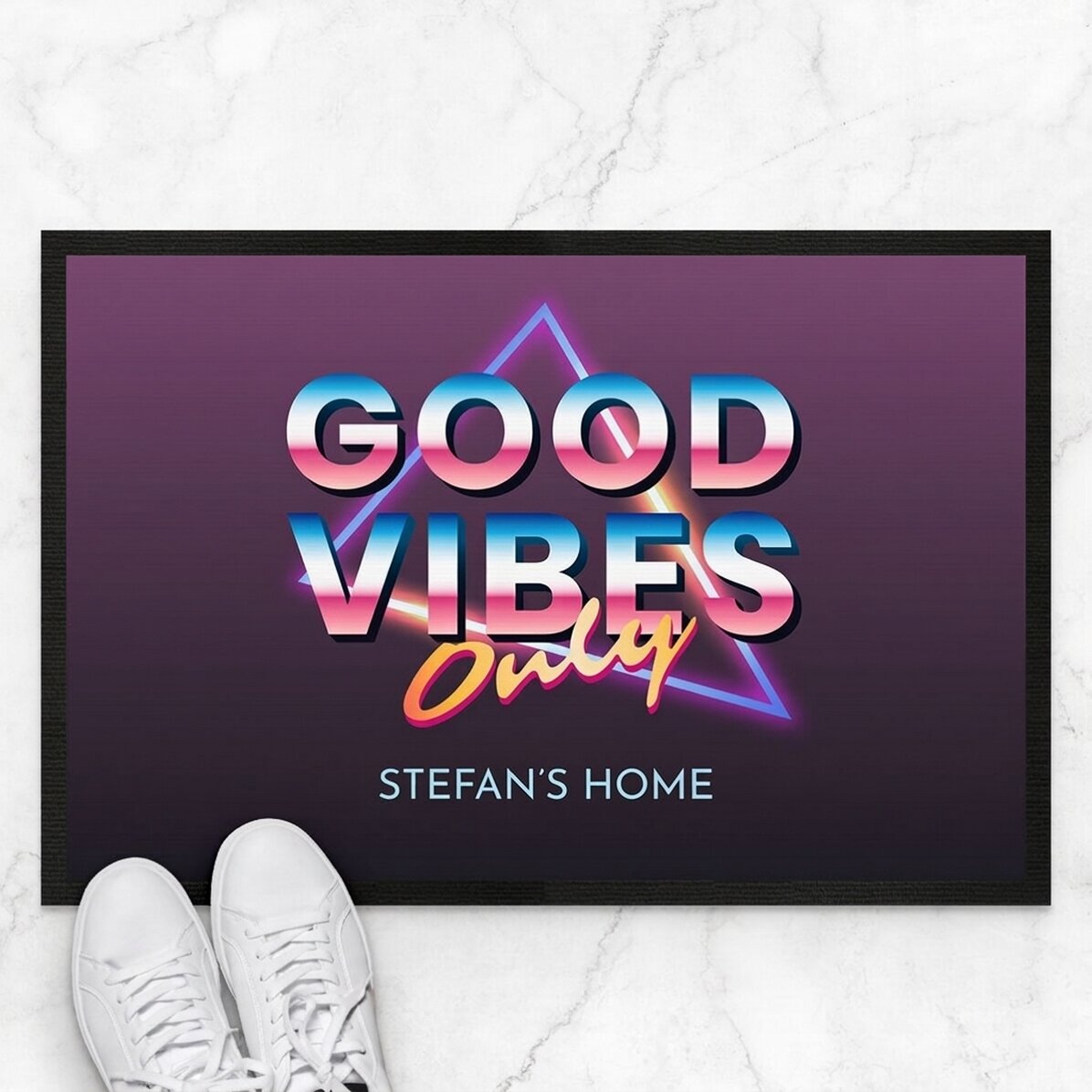 Op maat gemaakte deurmat met tekst - Good vibes only