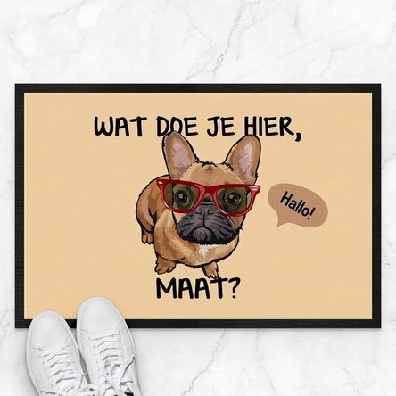 Op maat gemaakte deurmat met tekst - Grappige hond
