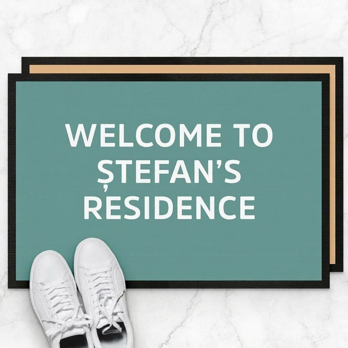 Op maat gemaakte deurmat met tekst - Welcome to my residence