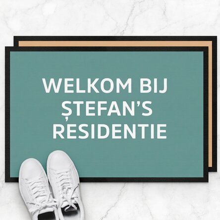 Op maat gemaakte deurmat met tekst - Welcome to my residence
