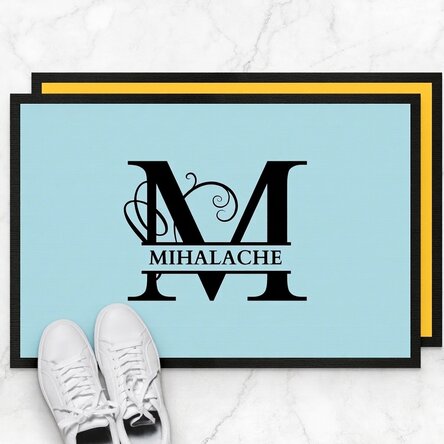 Op maat gemaakte deurmat met tekst - Monogram