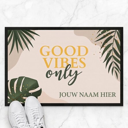 Op maat gemaakte deurmat met tekst - Good vibes