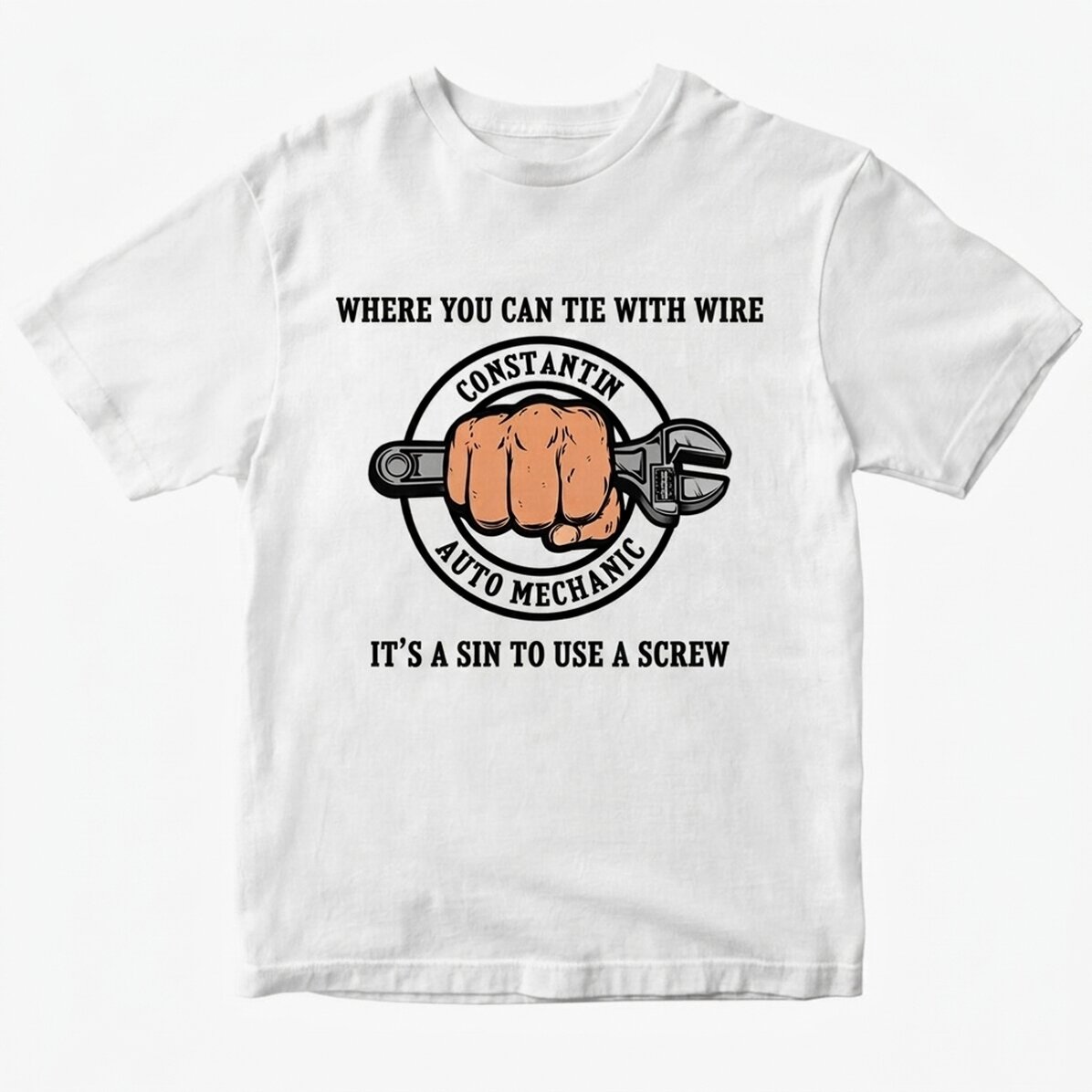 Katoenen T-shirt met gepersonaliseerde tekst - Monteur
