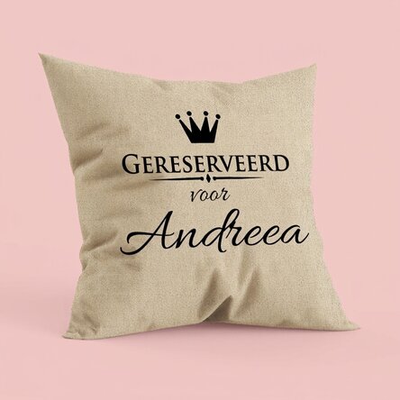 Gepersonaliseerd kussen - gereserveerd voor... - In