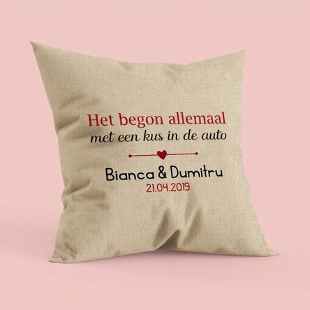 Gepersonaliseerd kussen met tekst - Where it all began - In