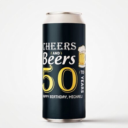 Personalised beer can with text - Cheers