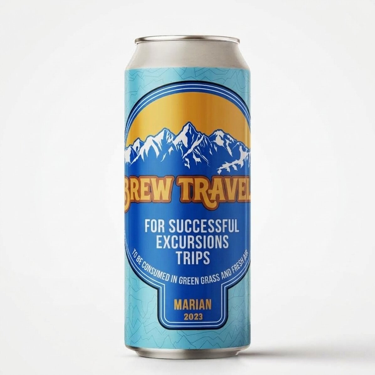 Bier in een blikje met gepersonaliseerde tekst - Het bier van de reiziger