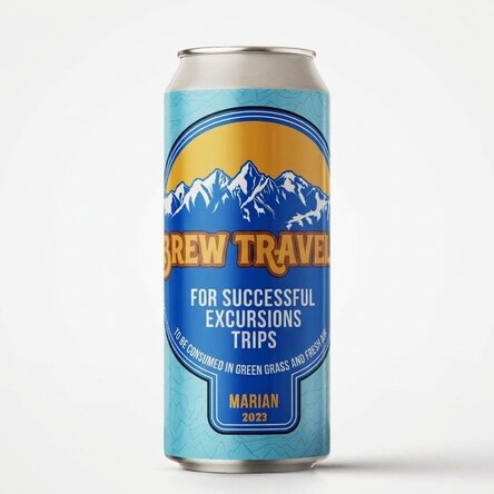 Personalised beer can with text - Traveller's Beer