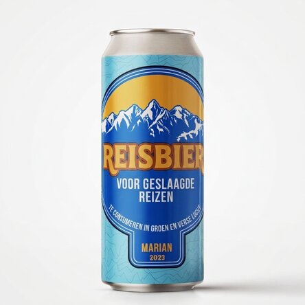 Bier in een blikje met gepersonaliseerde tekst - Het bier van de reiziger