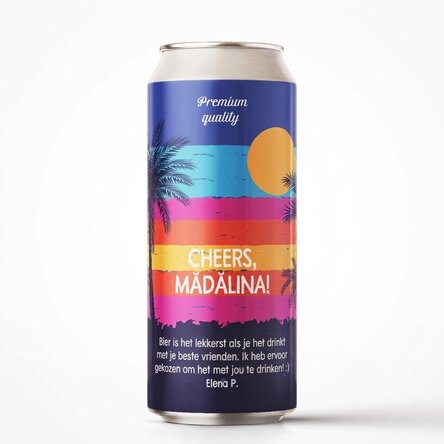 Bier in een blikje met gepersonaliseerde tekst - summer vibes