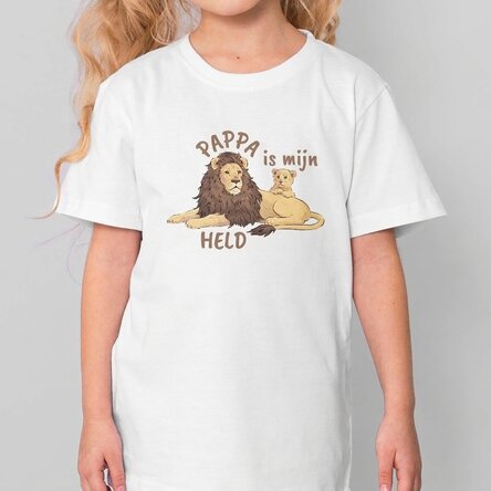 Katoenen T-shirt voor kinderen, gepersonaliseerd met de tekst: 'Daddy is my hero'