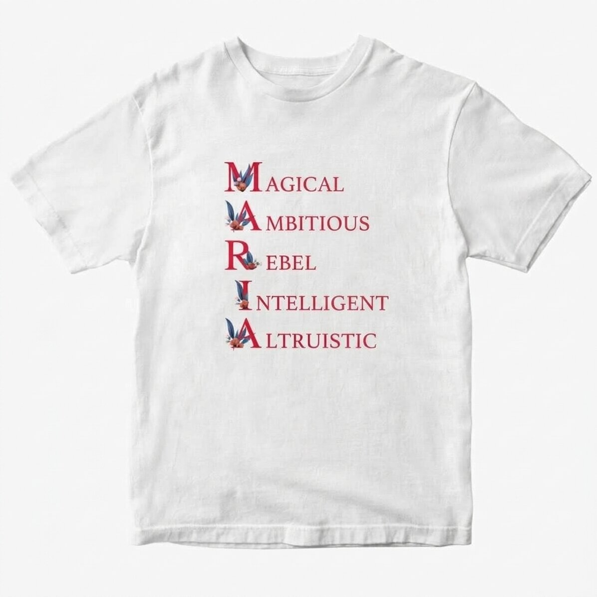 Katoenen T-shirt met gepersonaliseerde tekst - Maria