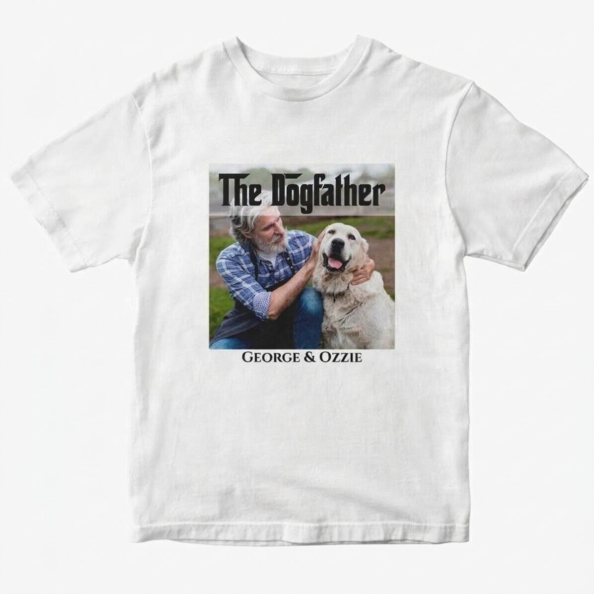 Katoenen T-shirt met eigen tekst en foto - The Dogfather