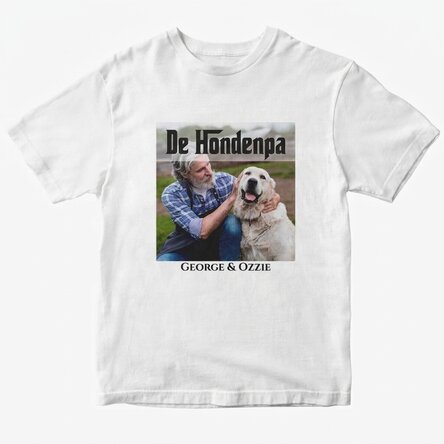 Katoenen T-shirt met eigen tekst en foto - The Dogfather