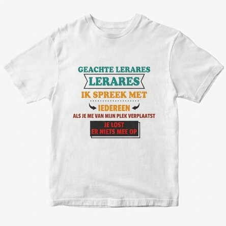 Katoenen T-shirt met gepersonaliseerde tekst - Ik praat met iedereen