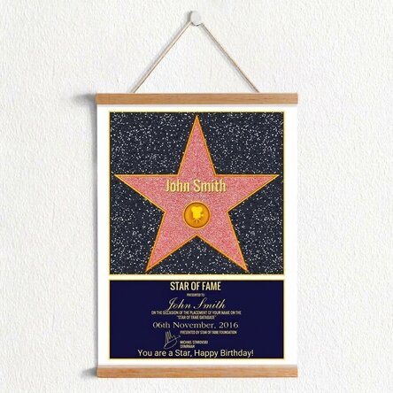 Personalised poster with hangers - Star of Fame