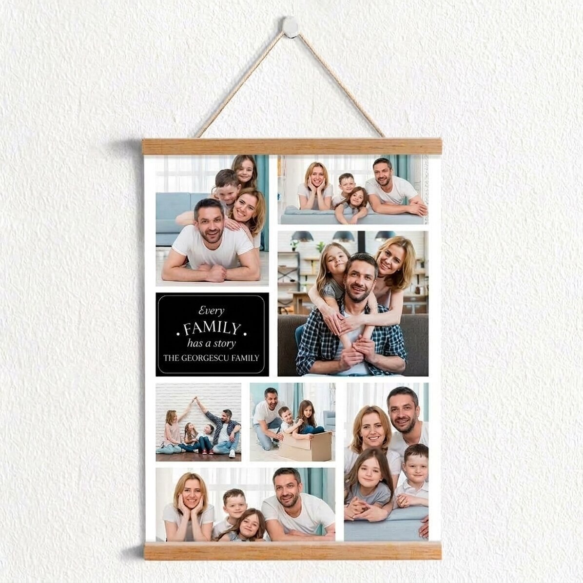 Gepersonaliseerde poster met 7 familiefoto’s