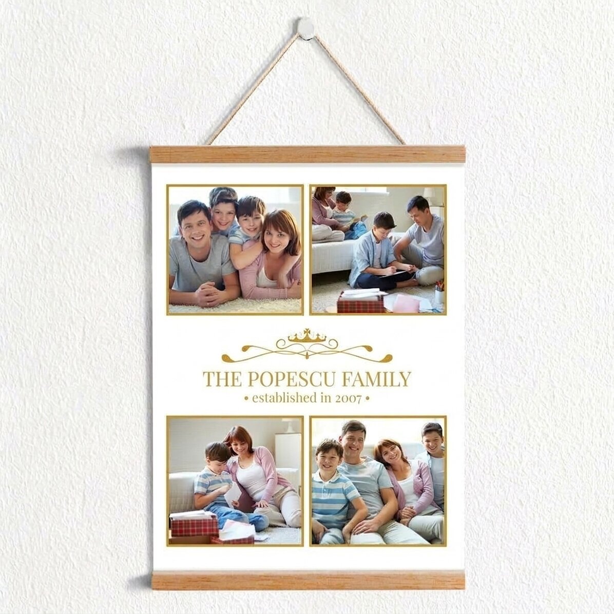 Gepersonaliseerde poster met 4 familiefoto’s