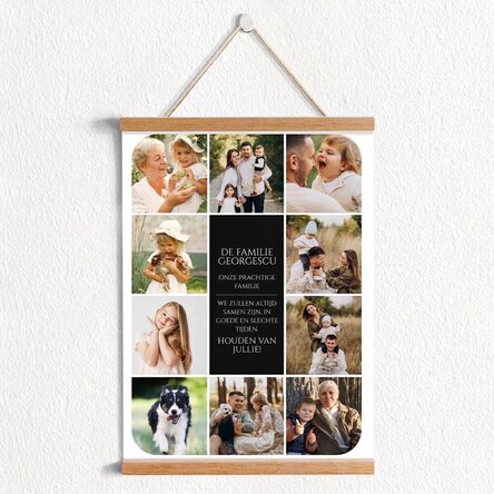 Gepersonaliseerde poster met tekst en 10 foto's - Ons gezin