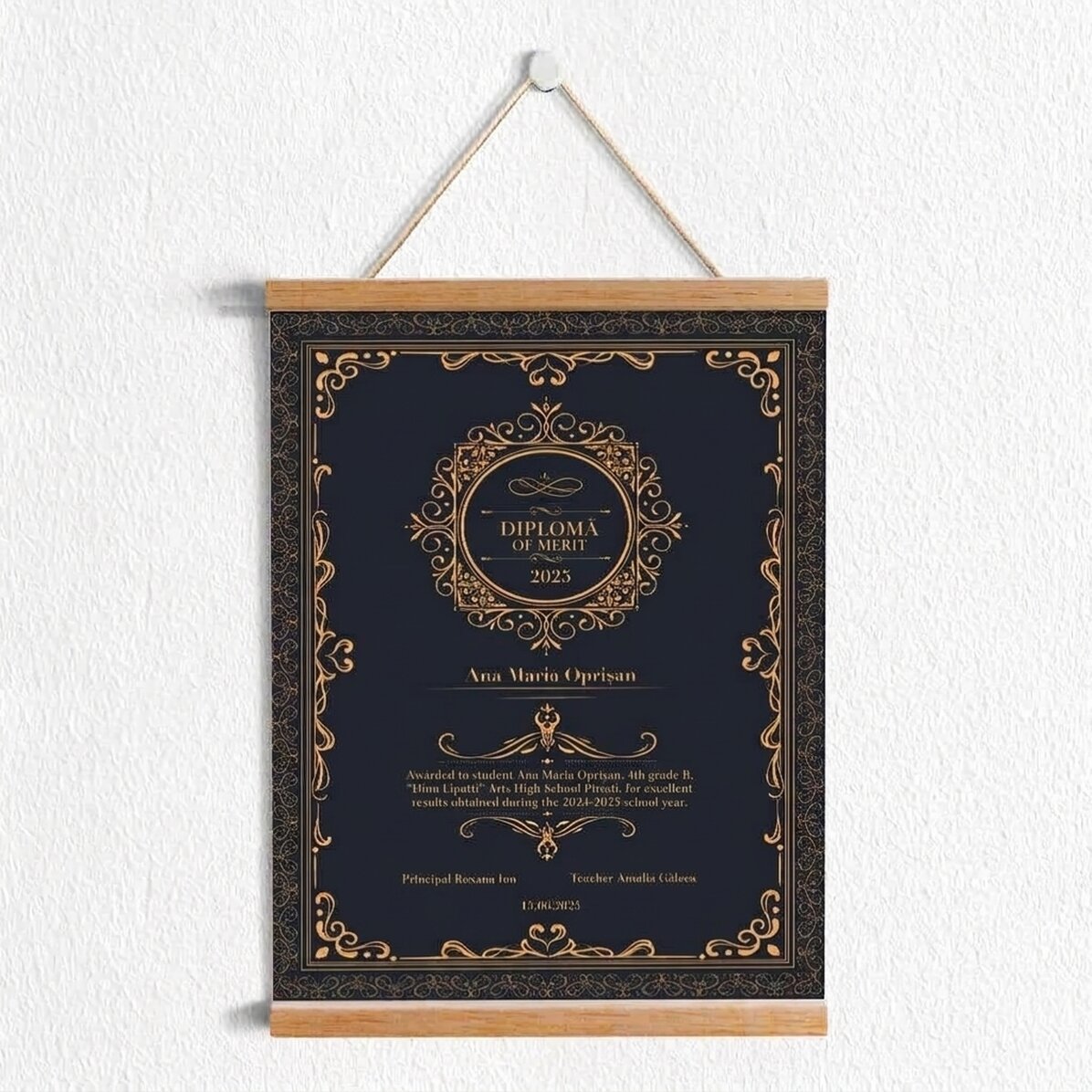 Gepersonaliseerde poster met haakjes - Diploma