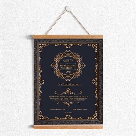 Gepersonaliseerde poster met haakjes - Diploma