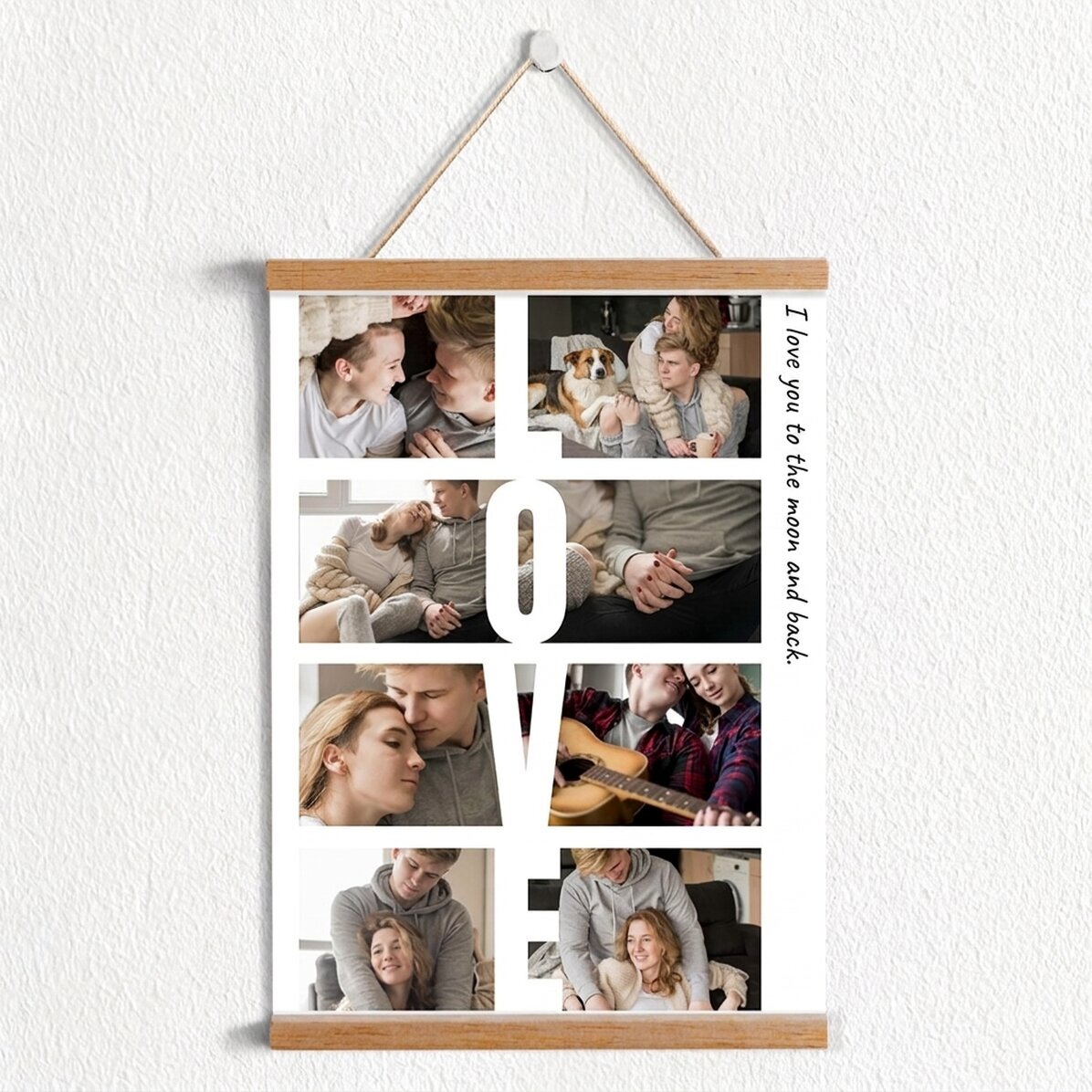 Gepersonaliseerde poster met haakjes, tekst en 8 foto