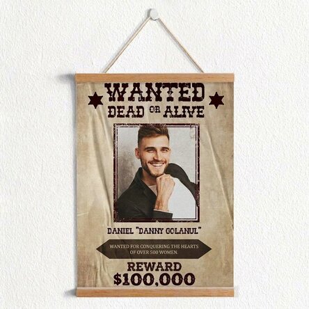 Personalised poster with hangers, text and photo - Wanted