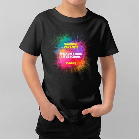 Katoenen T-shirt voor kinderen, gepersonaliseerd met tekst - Splash