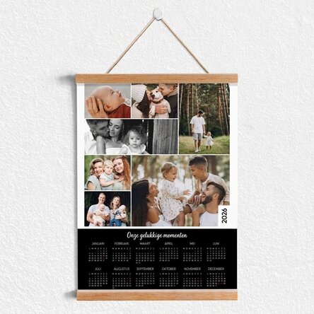 Gepersonaliseerde kalenderposter met ophanghaak, met 7 foto’s en tekst
