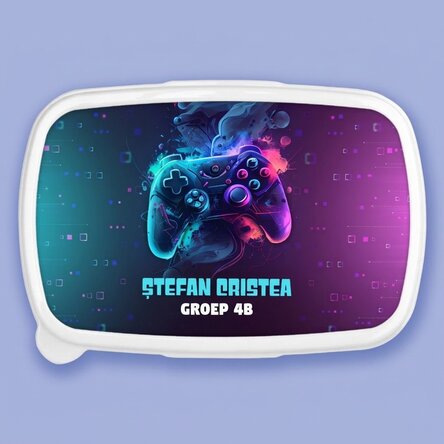 Lunchbox, gepersonaliseerde opbergdoos met tekst - Gamer