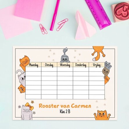 Gepersonaliseerd rooster met tekst - Kittens