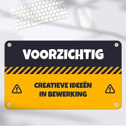 Gepersonaliseerde XXL-muismat met tekst - CAUTION