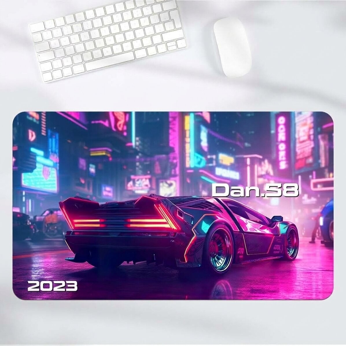 Gepersonaliseerde XXL-muismat met tekst - Cyberpunk