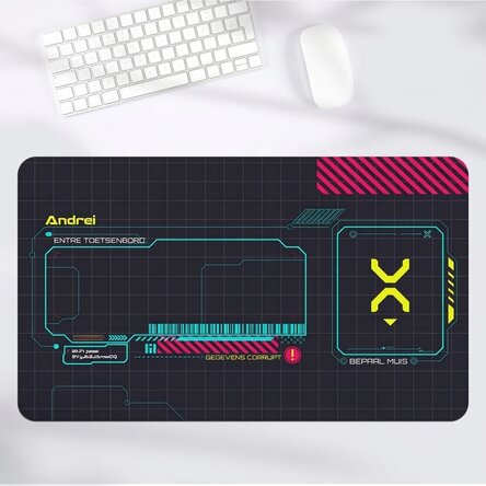 Gepersonaliseerde XXL-muismat met tekst - Gaming Sci-Fi