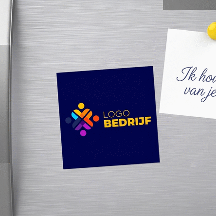 Gepersonaliseerde magneet van 10x10 met logo