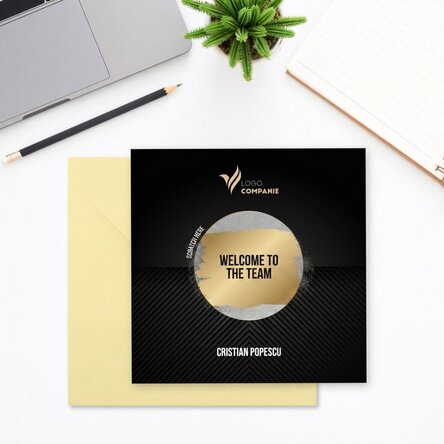 Personalised scratch card with logo and text - Welcome