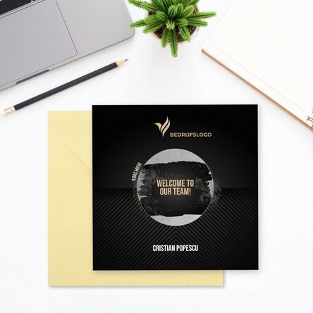 Gepersonaliseerde kraskaart met logo en tekst - Welcome