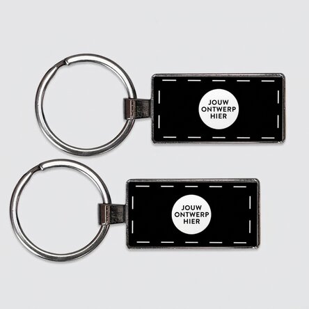 Gepersonaliseerde sleutelhanger met jouw ontwerp op de voor- en achterkant