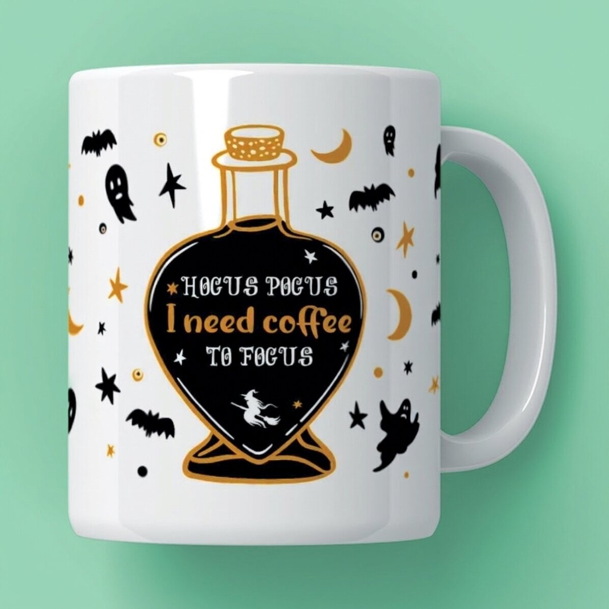 Gepersonaliseerde mok met tekst voor Halloween - Hocus Pocus