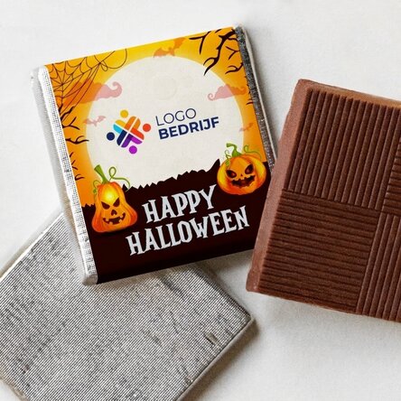 Gepersonaliseerde mini-chocolade met logo en boodschap - Happy Halloween