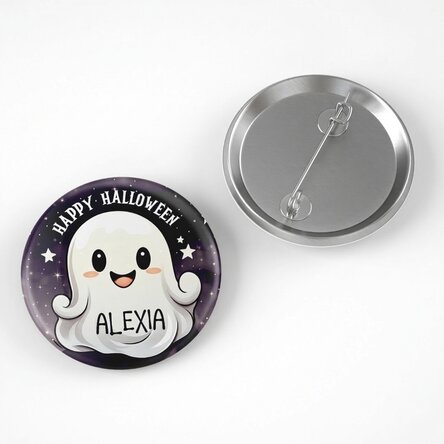 Gepersonaliseerde button met naam - Het sympathieke spookje