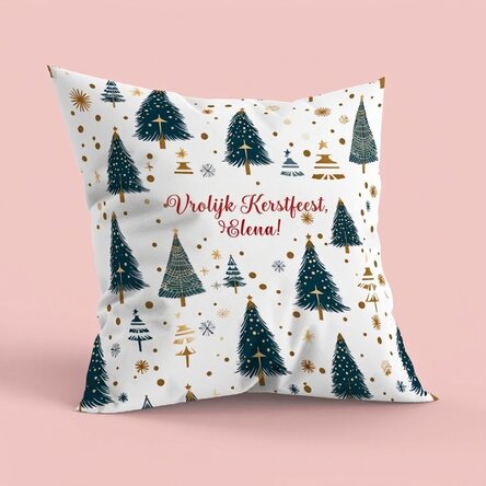 Gepersonaliseerd kussen met tekst - Kerstboom