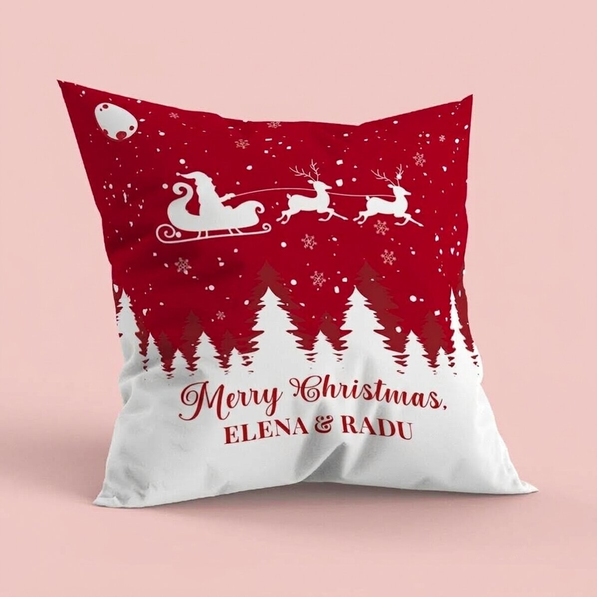 Gepersonaliseerd kussen met tekst - Kerstmis