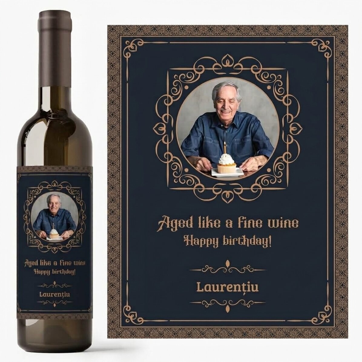 Wijn met een persoonlijke foto en boodschap - Aged like a fine wine